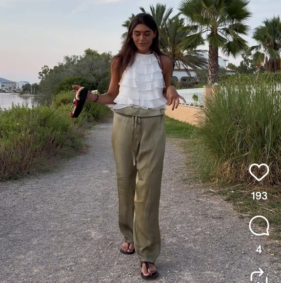 Zara ZW Low Rise Flowy Pants - Picture 1 of 13